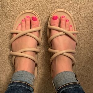Nude sandals with a slight platform from the brand A New Day at Target!